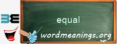 WordMeaning blackboard for equal